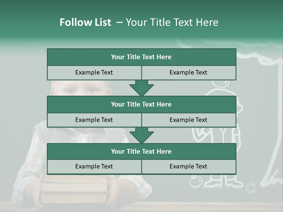 Schoolboy Kid Think PowerPoint Template