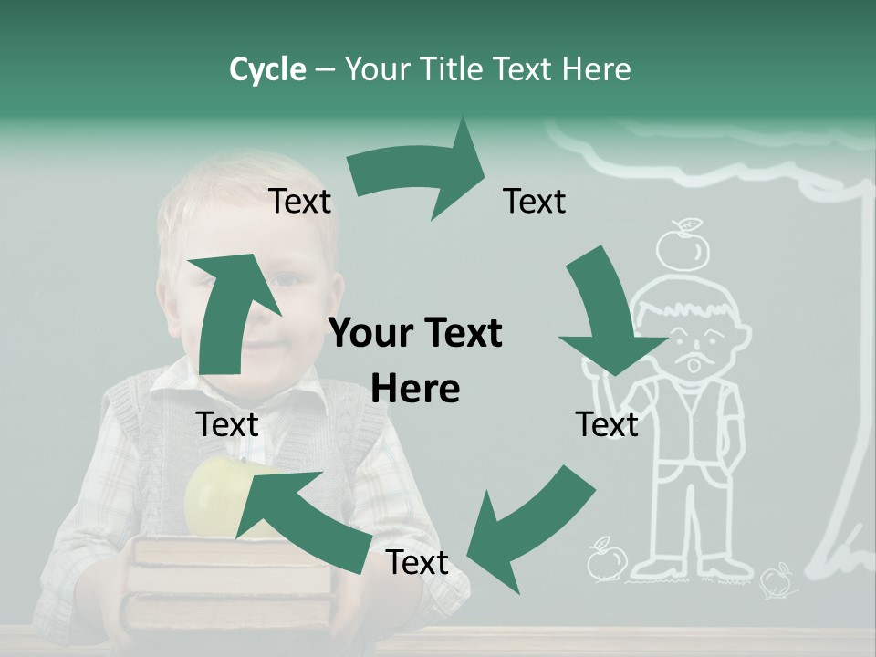 Schoolboy Kid Think PowerPoint Template