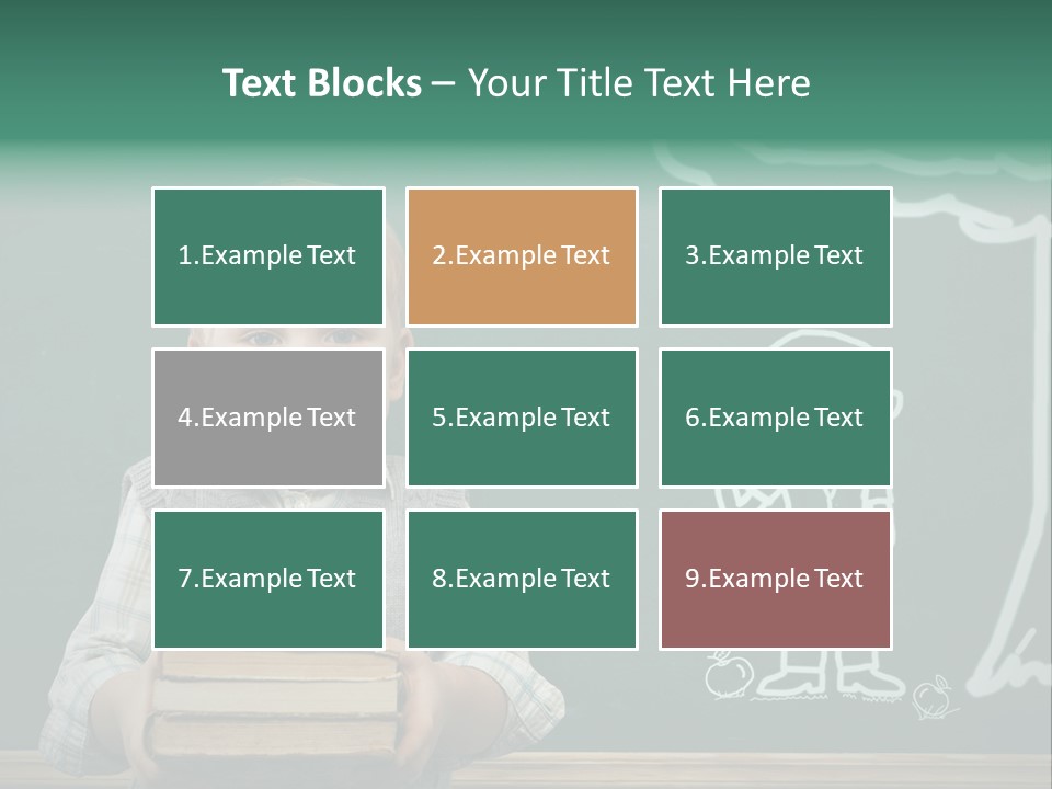 Schoolboy Kid Think PowerPoint Template