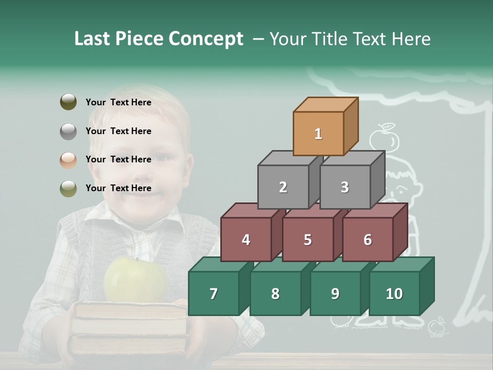 Schoolboy Kid Think PowerPoint Template