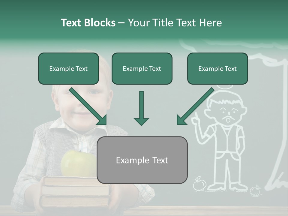 Schoolboy Kid Think PowerPoint Template