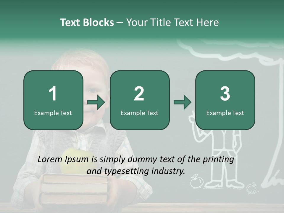 Schoolboy Kid Think PowerPoint Template