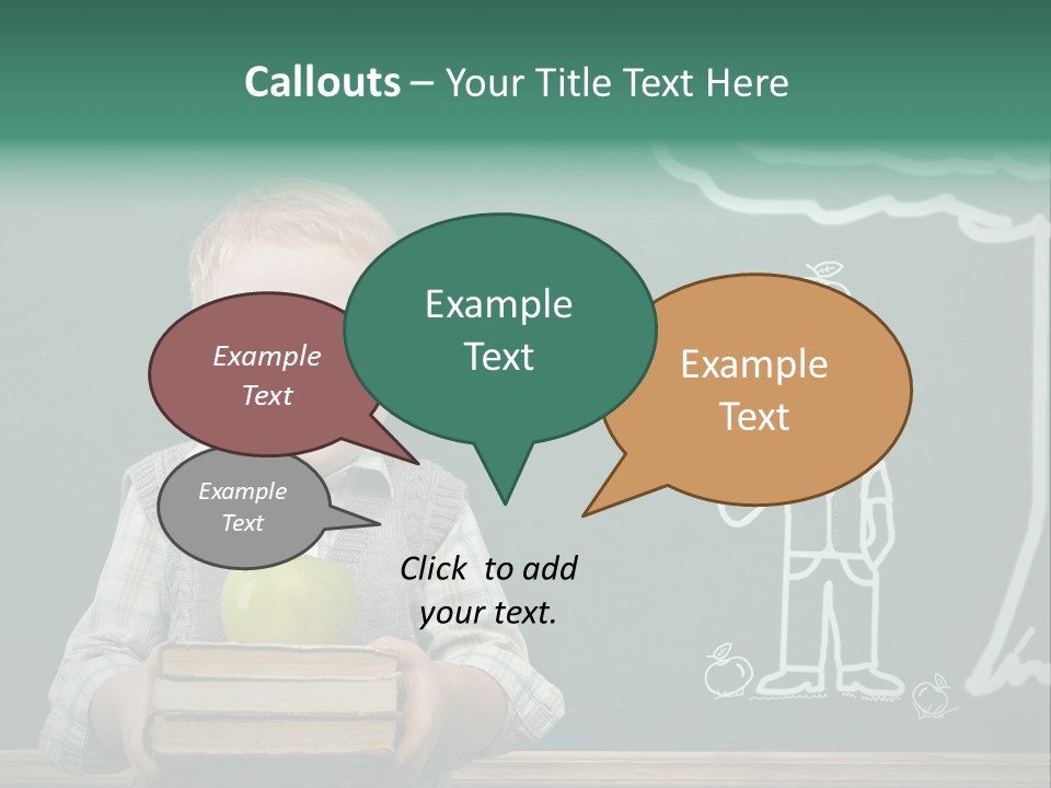 Schoolboy Kid Think PowerPoint Template