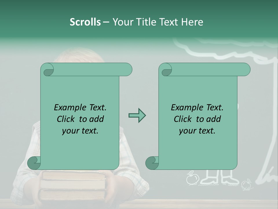 Schoolboy Kid Think PowerPoint Template