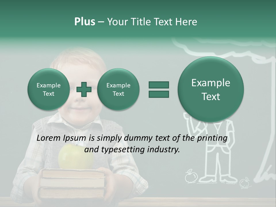Schoolboy Kid Think PowerPoint Template