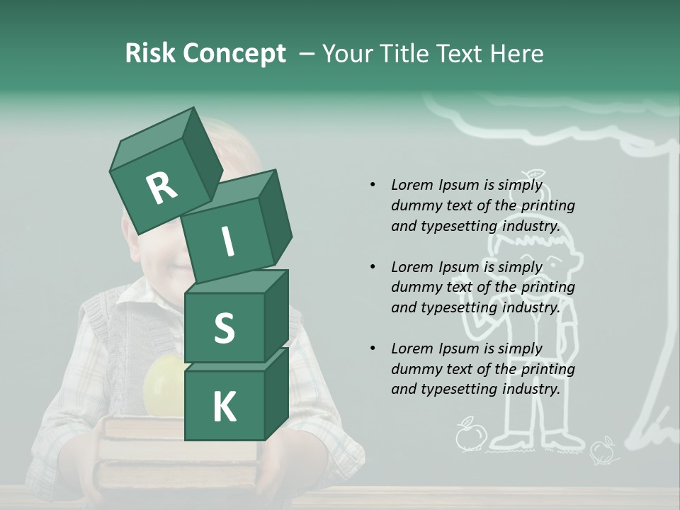 Schoolboy Kid Think PowerPoint Template