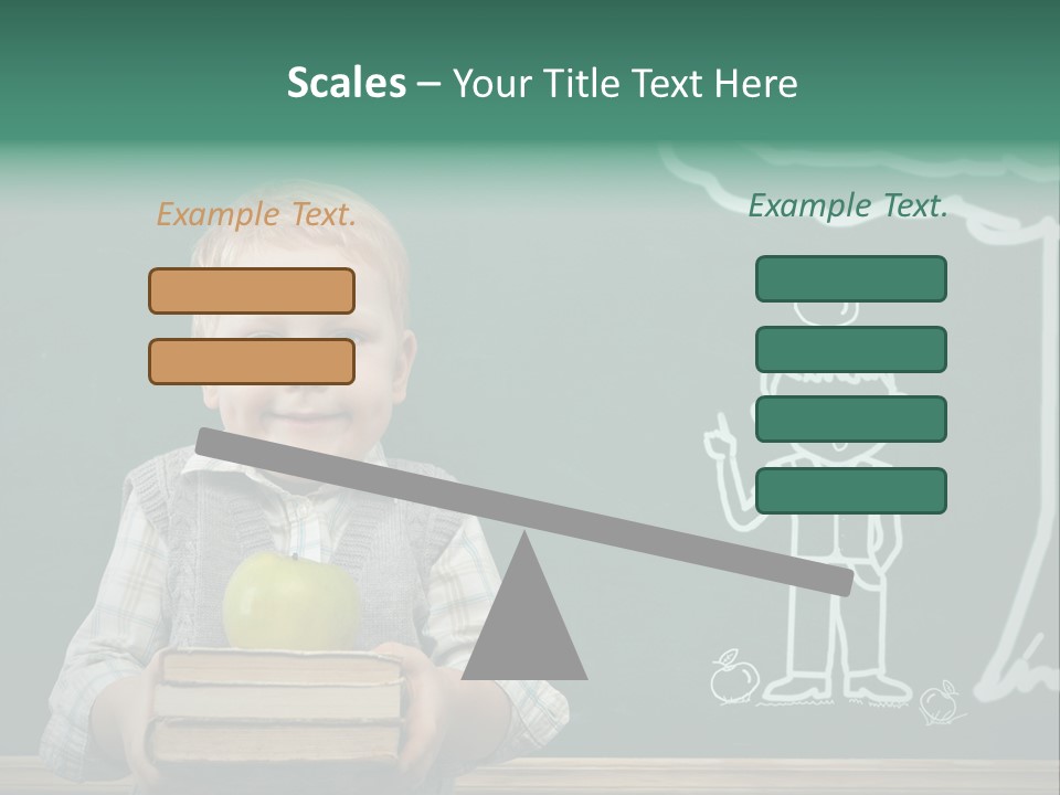 Schoolboy Kid Think PowerPoint Template