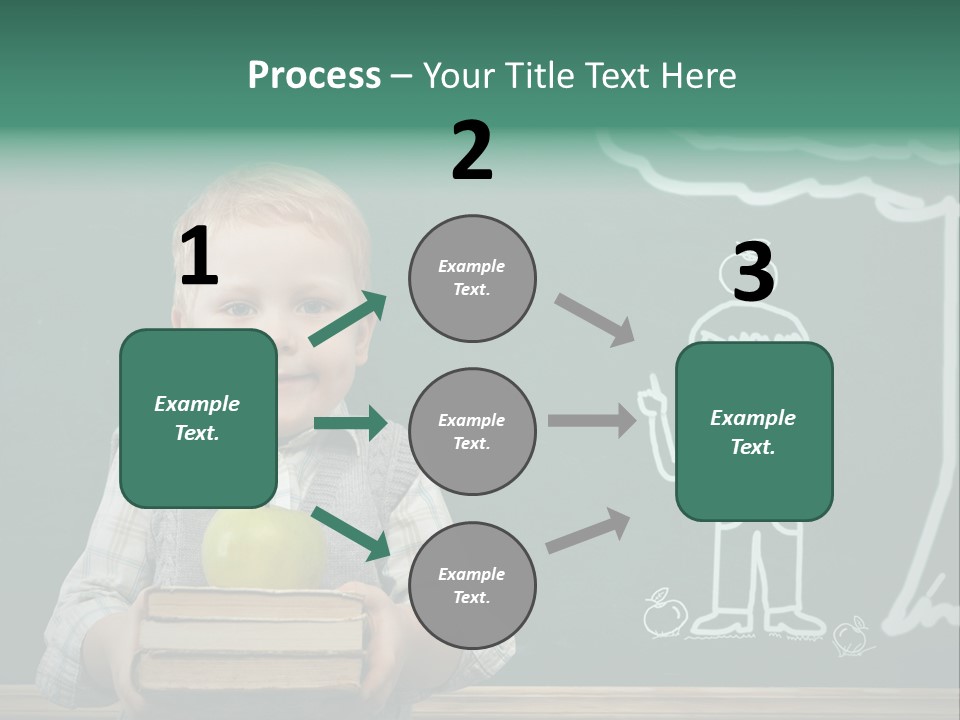 Schoolboy Kid Think PowerPoint Template