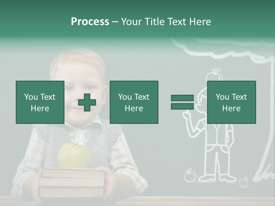 Schoolboy Kid Think PowerPoint Template