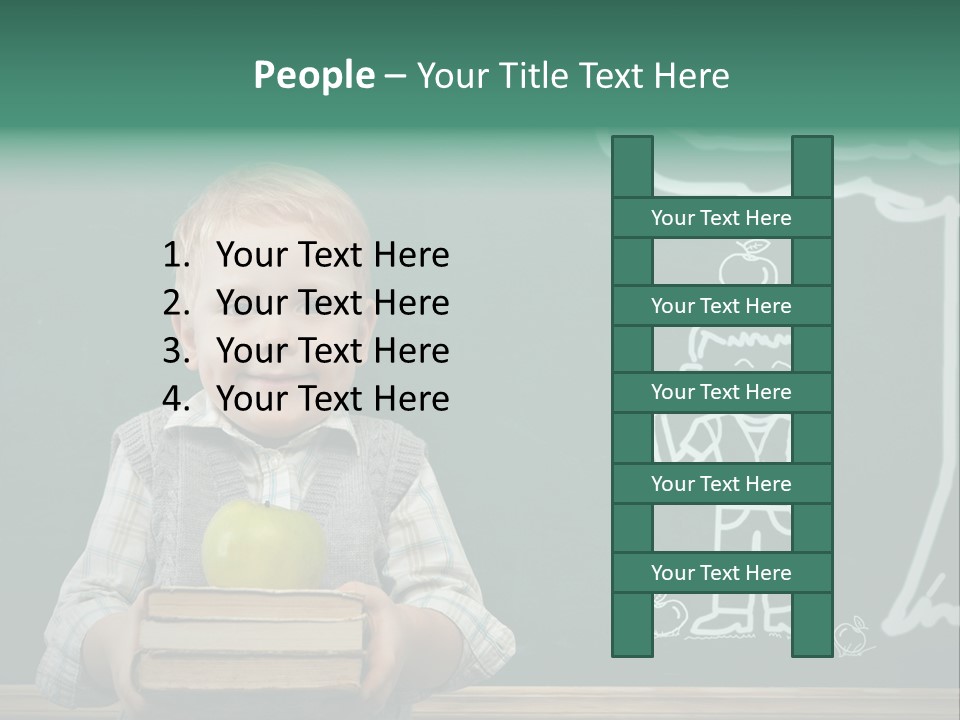 Schoolboy Kid Think PowerPoint Template