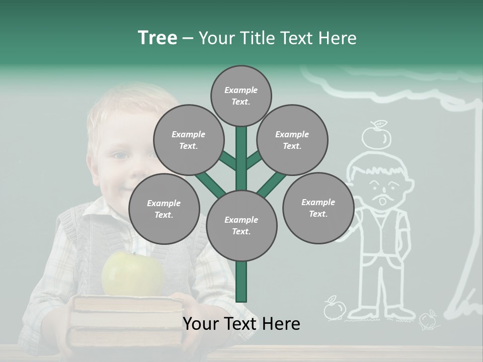 Schoolboy Kid Think PowerPoint Template