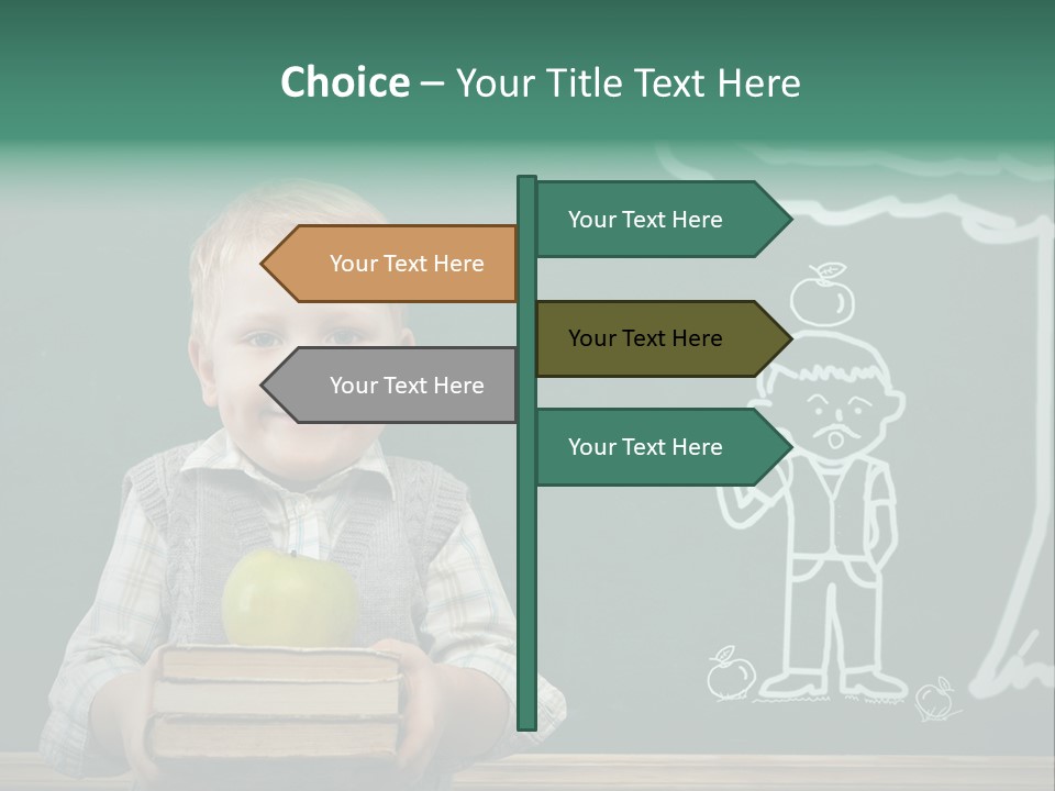 Schoolboy Kid Think PowerPoint Template