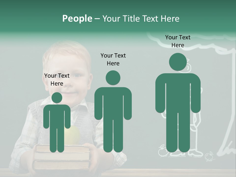 Schoolboy Kid Think PowerPoint Template