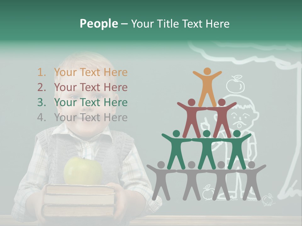 Schoolboy Kid Think PowerPoint Template