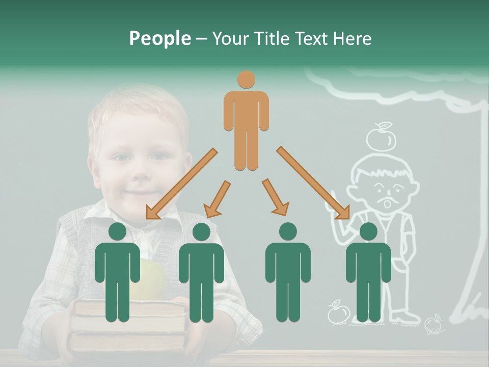 Schoolboy Kid Think PowerPoint Template
