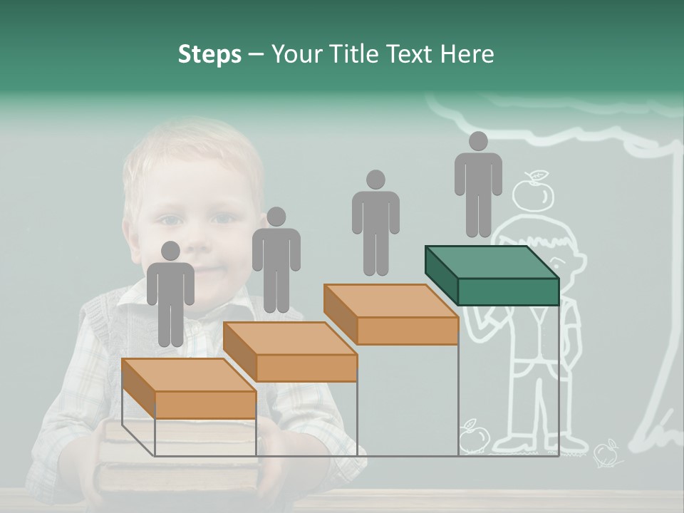 Schoolboy Kid Think PowerPoint Template