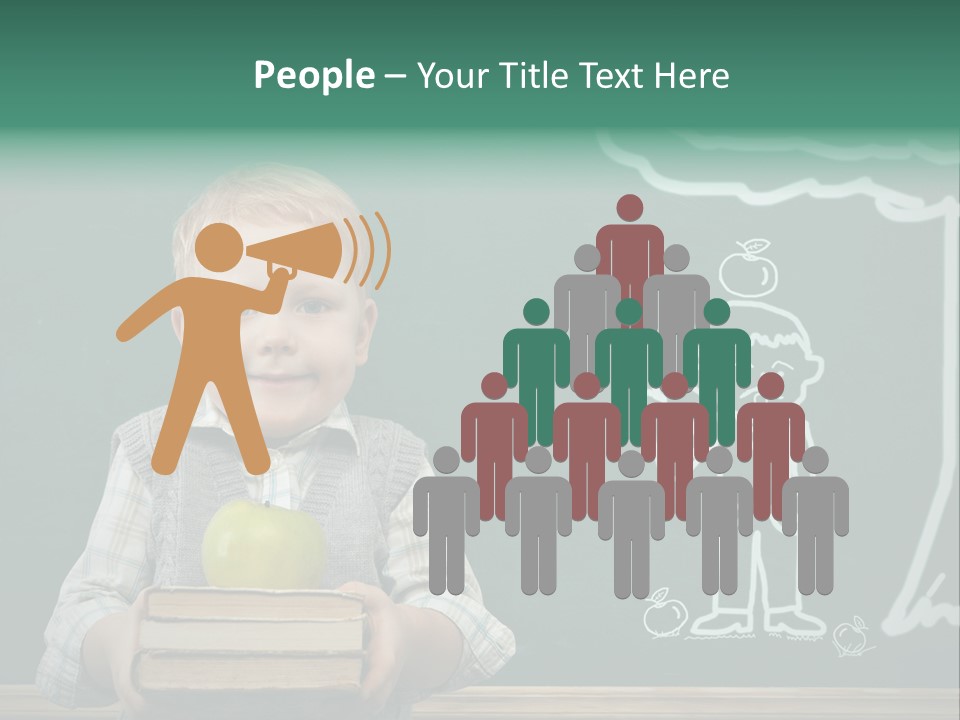 Schoolboy Kid Think PowerPoint Template