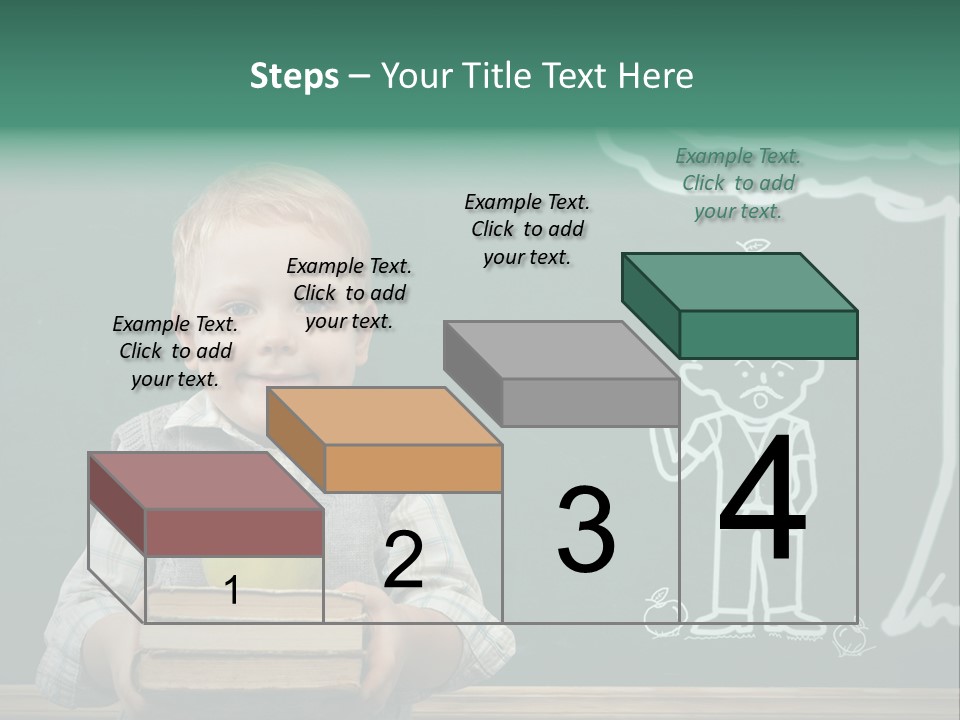 Schoolboy Kid Think PowerPoint Template