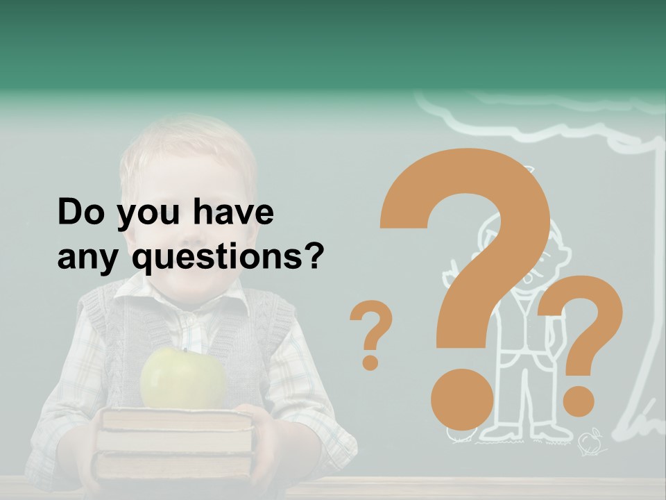 Schoolboy Kid Think PowerPoint Template