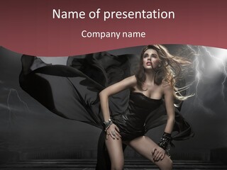 Trendy Clothes Dark PowerPoint Template