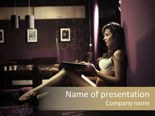 Female Showing Attractive PowerPoint Template