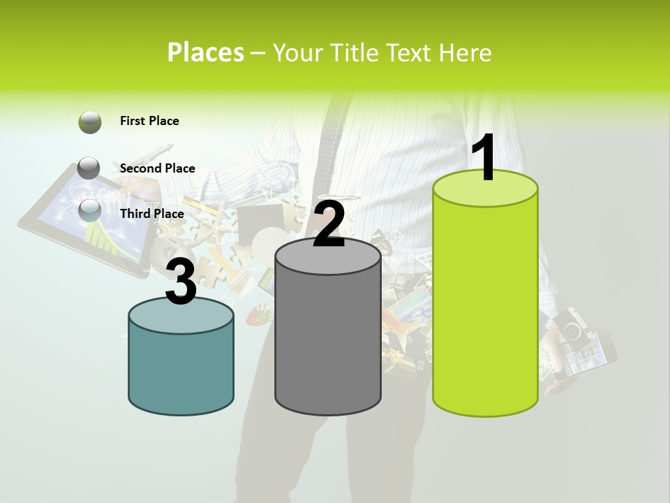 Newspaper Tablet Focus PowerPoint Template