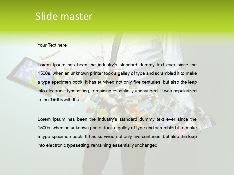 Newspaper Tablet Focus PowerPoint Template