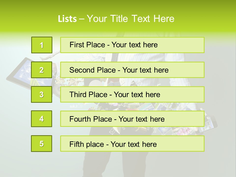 Newspaper Tablet Focus PowerPoint Template