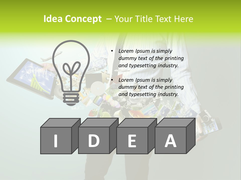 Newspaper Tablet Focus PowerPoint Template