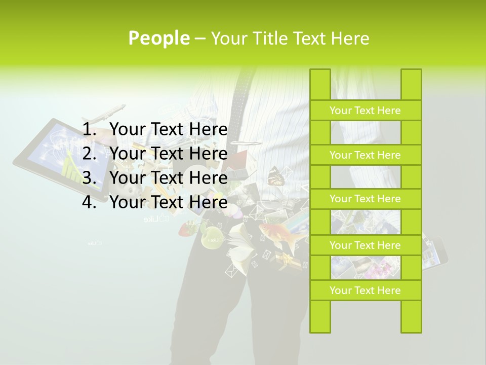 Newspaper Tablet Focus PowerPoint Template