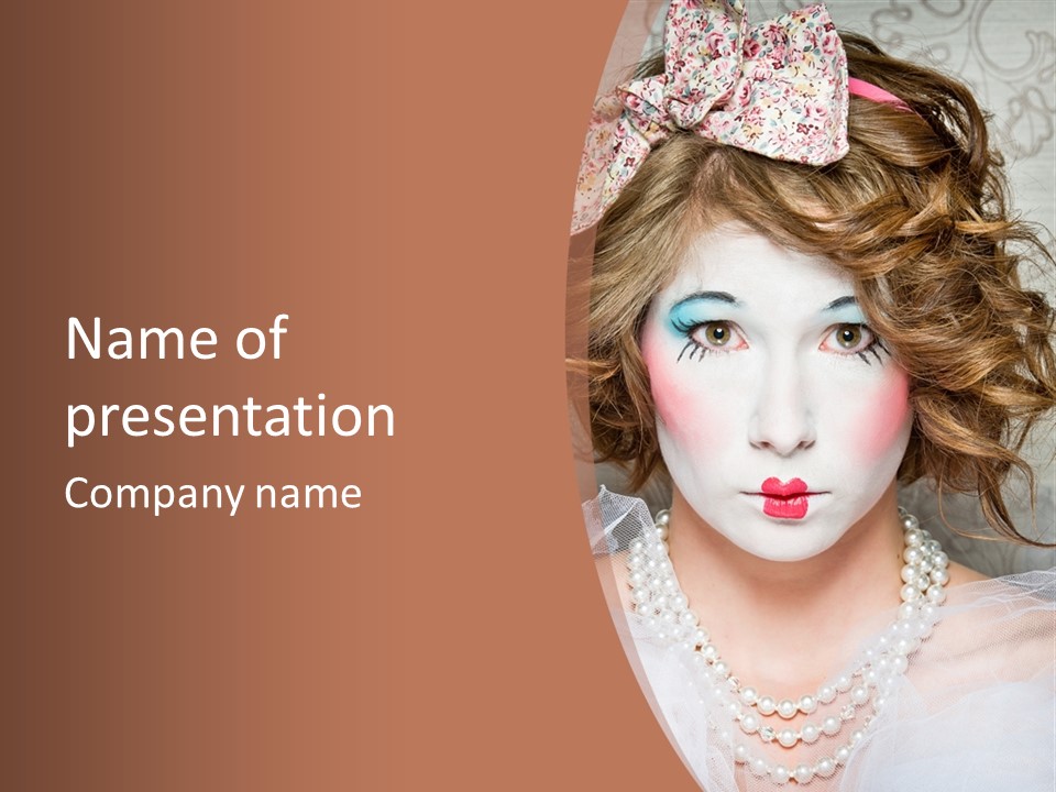 Female Hair Clown PowerPoint Template