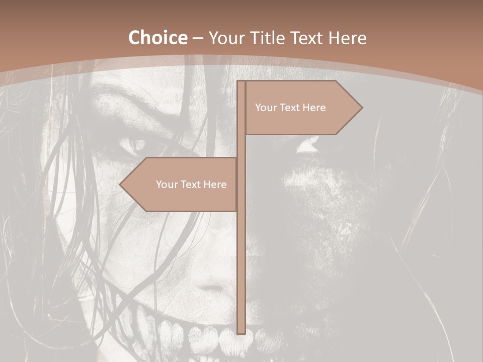 Horror Woman Painted PowerPoint Template