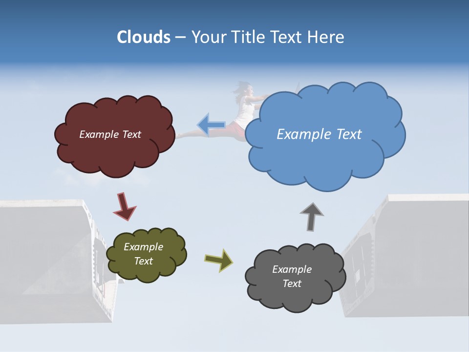Woman Freedom Cloud PowerPoint Template