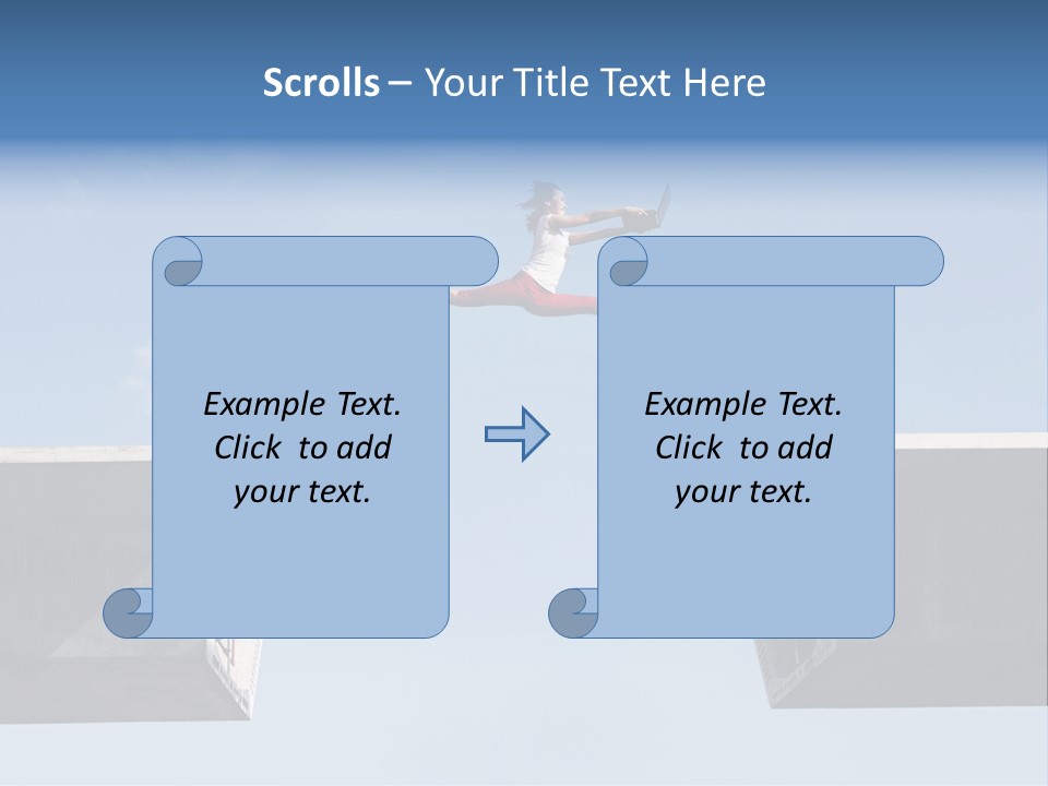 Woman Freedom Cloud PowerPoint Template