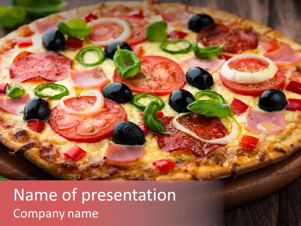 Cutting Board Pizza Chili Pepper PowerPoint Template