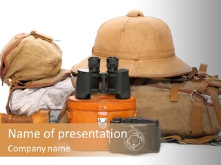 Jungle Backpack Camera PowerPoint Template