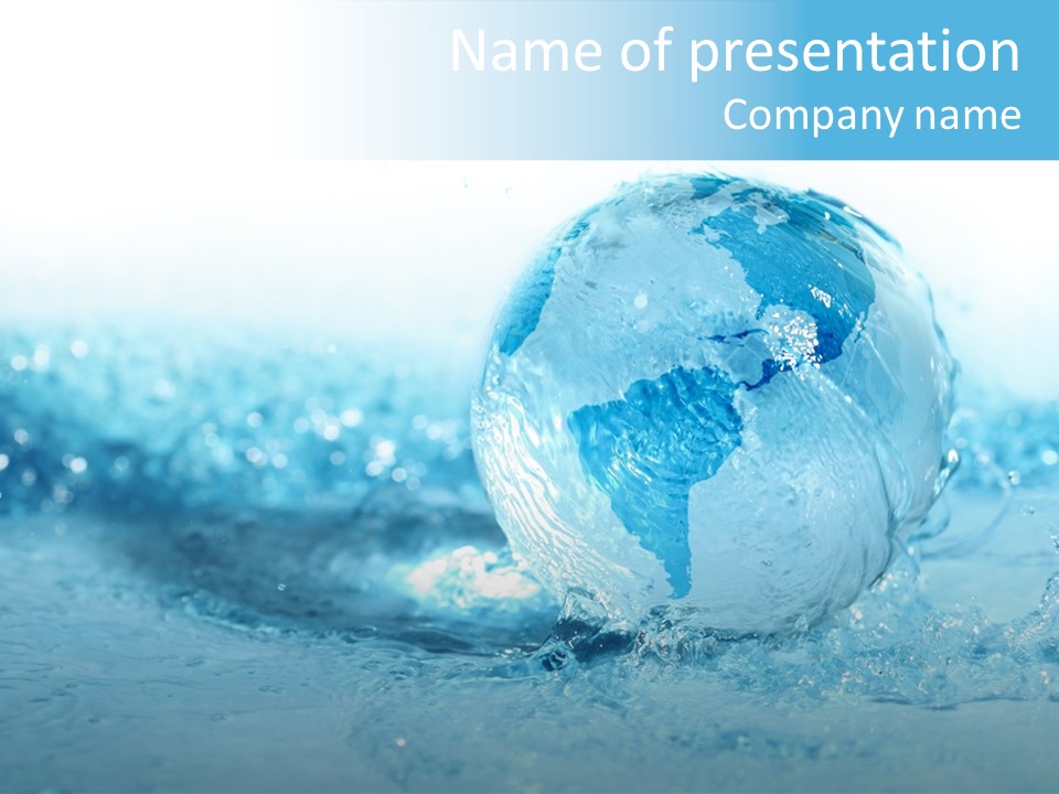 Blue Liquid Sphere PowerPoint Template