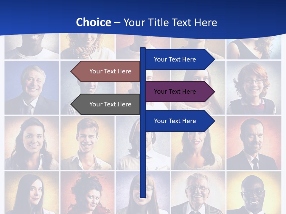 Color Businessman Female PowerPoint Template