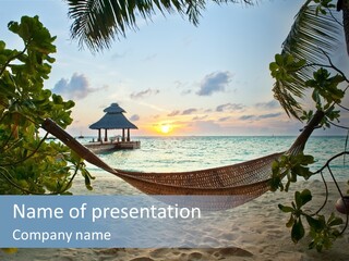 Caribbean Evening Leaves PowerPoint Template