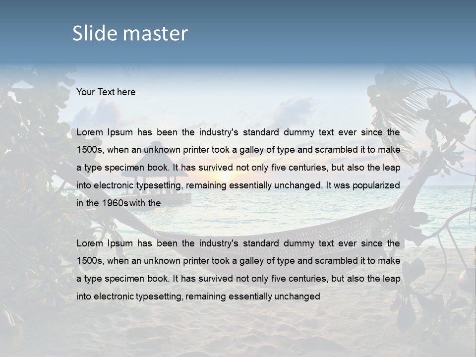 Caribbean Evening Leaves PowerPoint Template