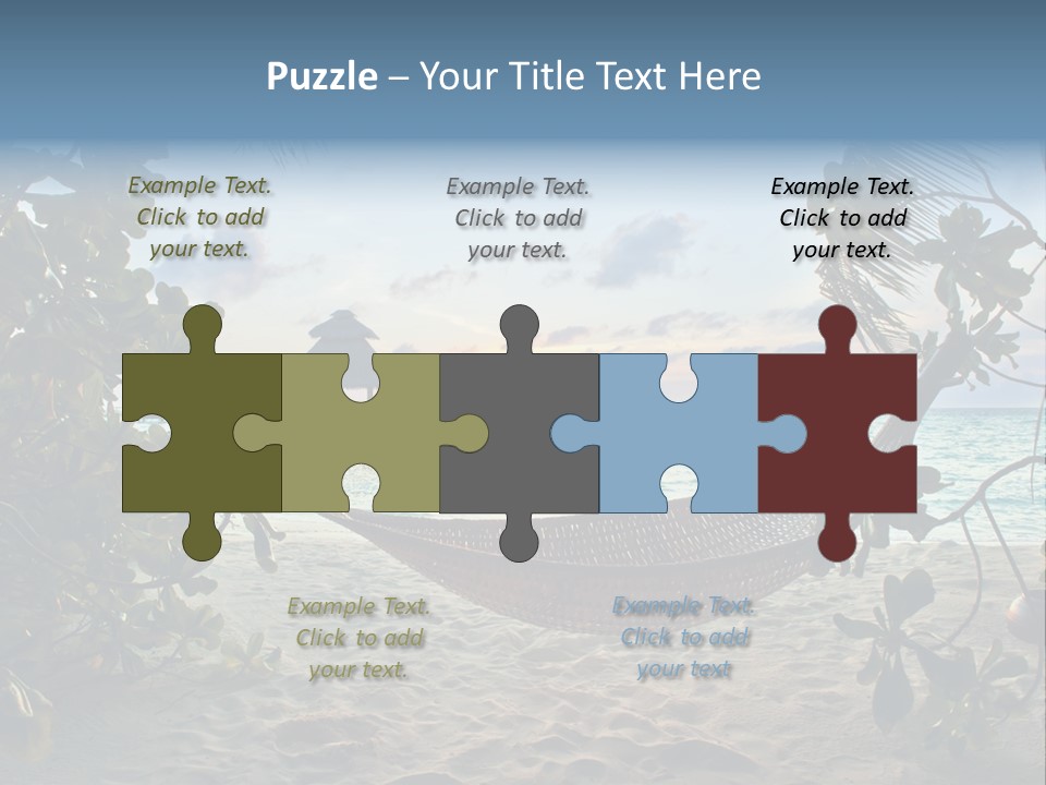 Caribbean Evening Leaves PowerPoint Template