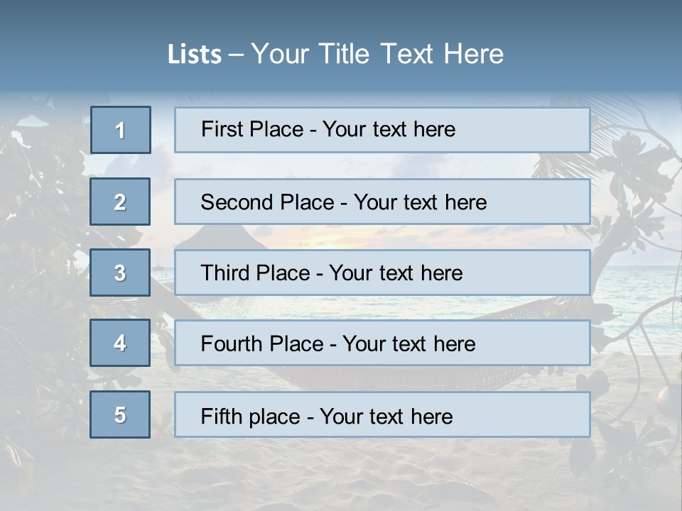 Caribbean Evening Leaves PowerPoint Template