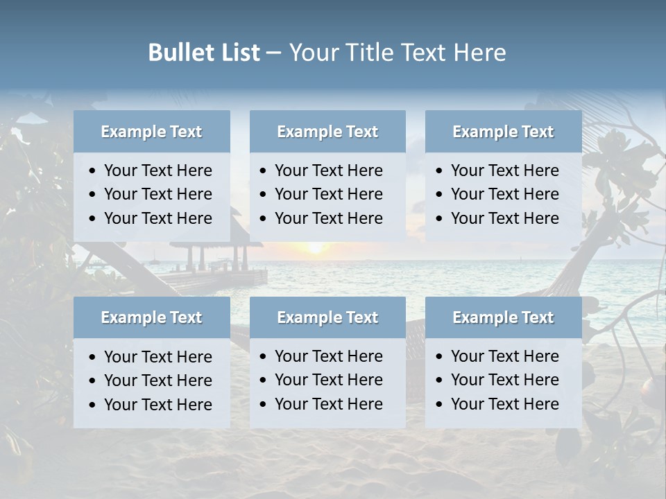 Caribbean Evening Leaves PowerPoint Template