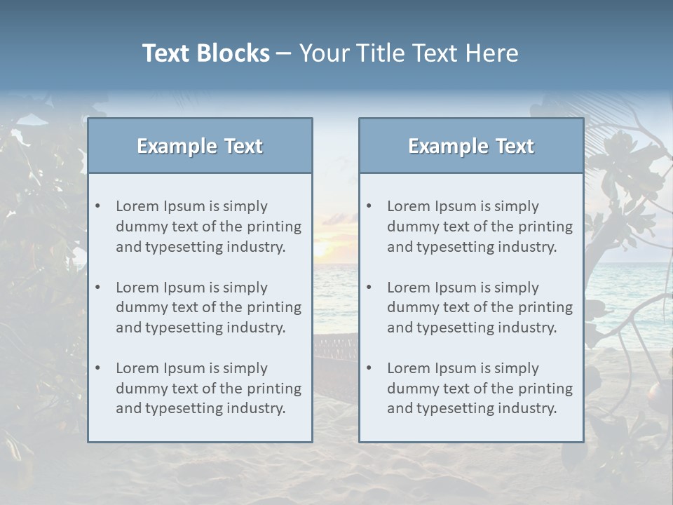 Caribbean Evening Leaves PowerPoint Template