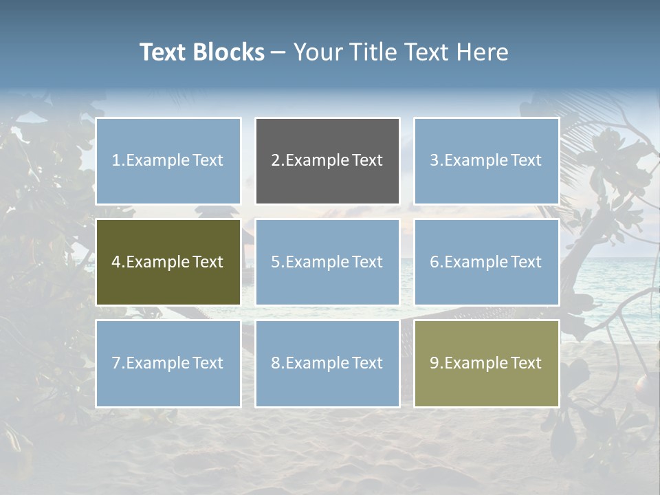 Caribbean Evening Leaves PowerPoint Template