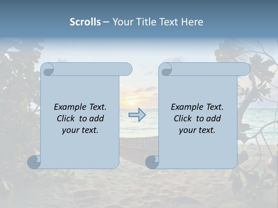Caribbean Evening Leaves PowerPoint Template