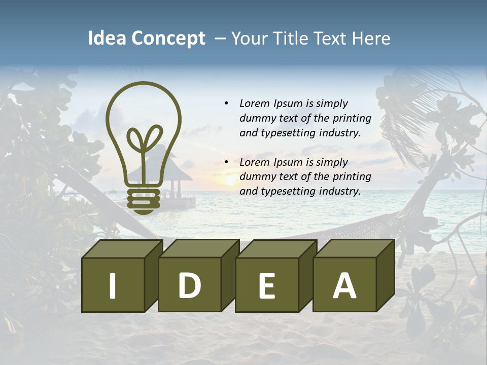 Caribbean Evening Leaves PowerPoint Template