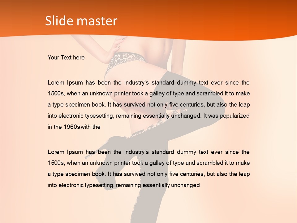 Sensual Fashion Slim PowerPoint Template