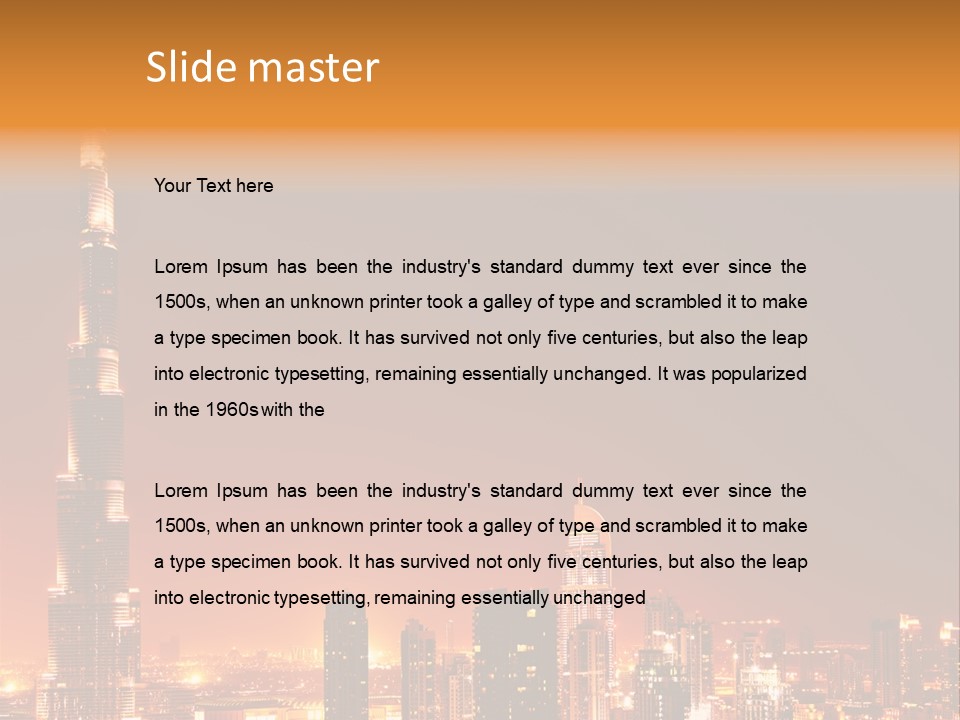 Orange Middle Uae PowerPoint Template