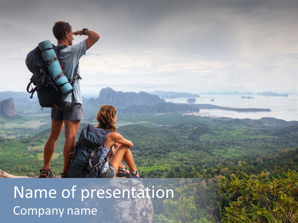 Cliff Rock Hill PowerPoint Template